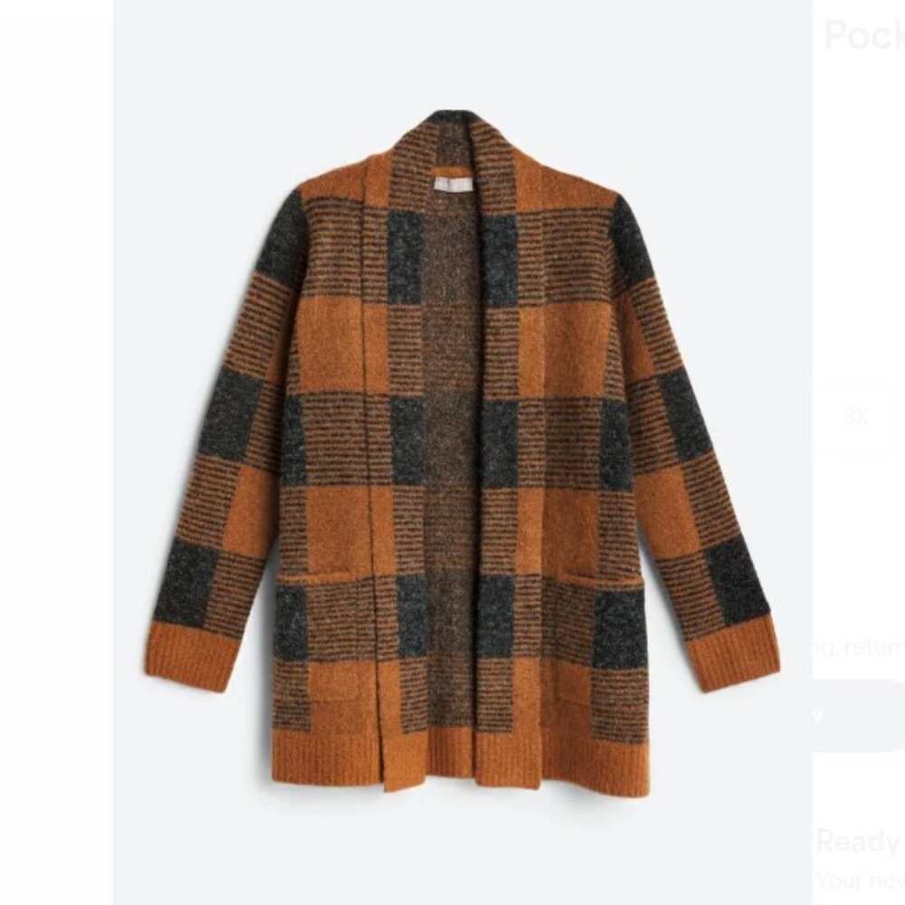 NEW! Evolution by Cyrus Miley Two Pocket Coatigan - Size 1x